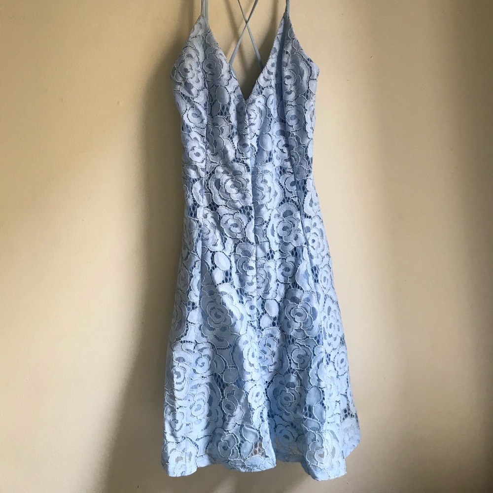 Floral lace baby blue dress size small